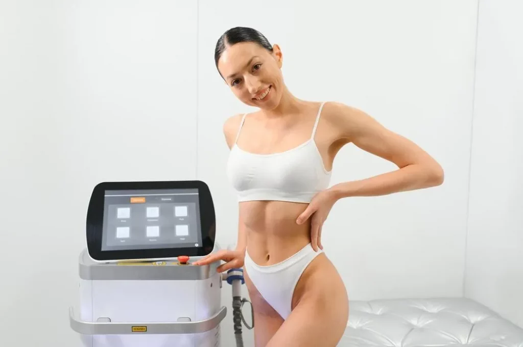 Woman receiving a professional aesthetic treatment in a medical spa