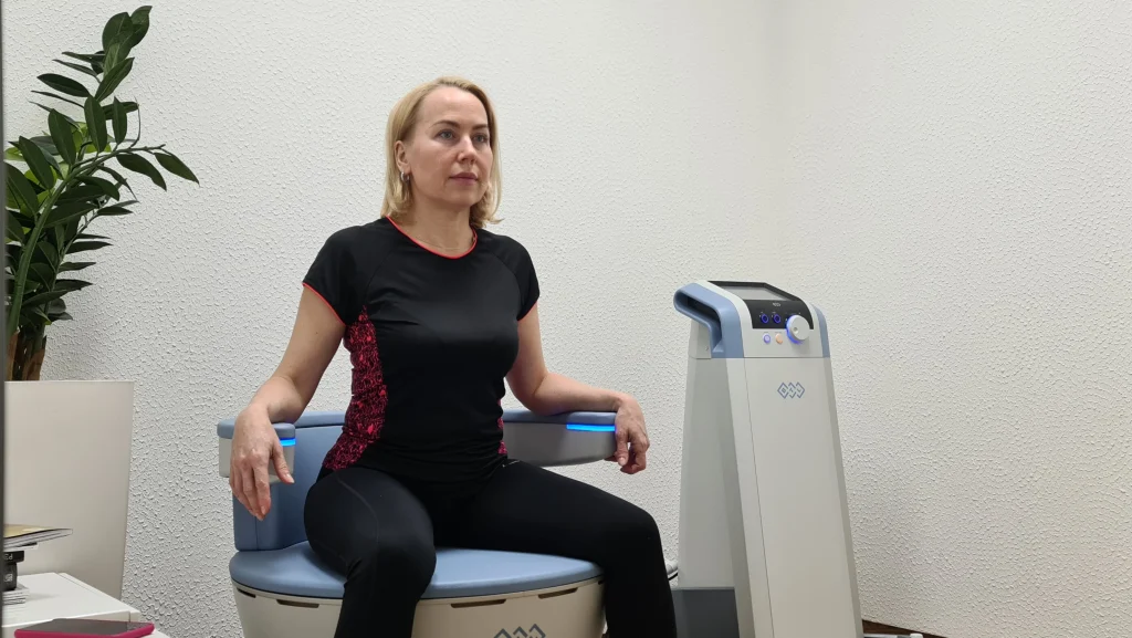 Woman receiving personalized care and consultation for intimate wellness